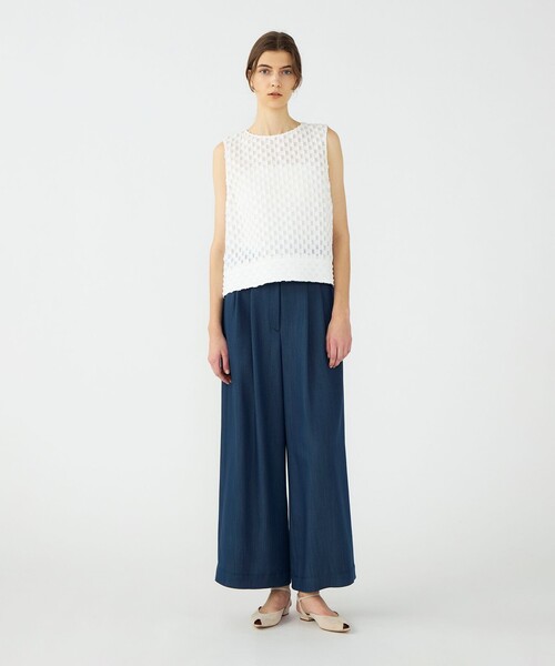 BALLSEY（ボールジィ）の「グリッドカットジャカード ノースリーブブラウス（シャツ/ブラウス・レディース・ホワイト/ブラック・36）」の3枚目の写真