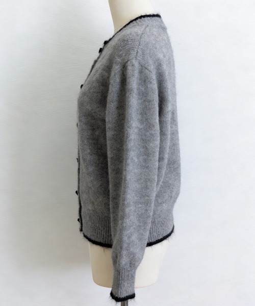 Miniministore(ミニミニストア)の「ハートボタンニットカーディガン長袖韓国風(ニット/セーター・レディース・グレー/アイボリー・FREE)」の14枚目の写真