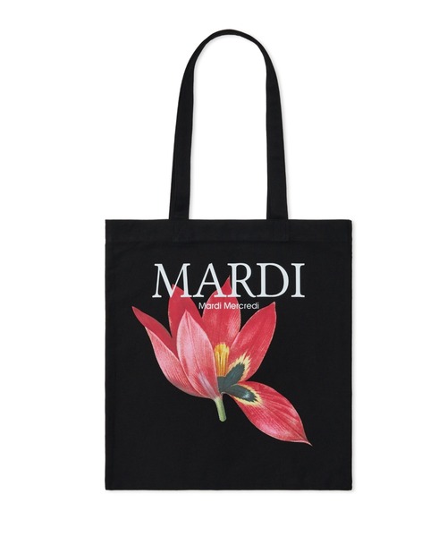 Mardi Mercredi(マルディメクルディ)の「CANVAS BAG LILIES & ROSES / キャンバス バック リリー & ローズ(エコバッグ/サブバッグ・レディース・ブラック×イエロー/ホワイト×イエロー/ホワイト×パープル/ホワイト/ホワイト×レッド/ブラック×レッド/ブラック/ホワイト×ピンク/ブラック×ピンク/ブラック×パープル・FREE)」の8枚目の写真