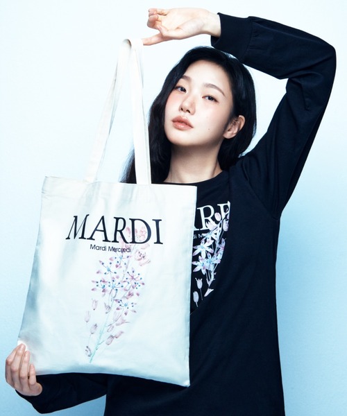 Mardi Mercredi(マルディメクルディ)の「CANVAS BAG LILIES & ROSES / キャンバス バック リリー & ローズ(エコバッグ/サブバッグ・レディース・ブラック×イエロー/ホワイト×イエロー/ホワイト×パープル/ホワイト/ホワイト×レッド/ブラック×レッド/ブラック/ホワイト×ピンク/ブラック×ピンク/ブラック×パープル・FREE)」の6枚目の写真