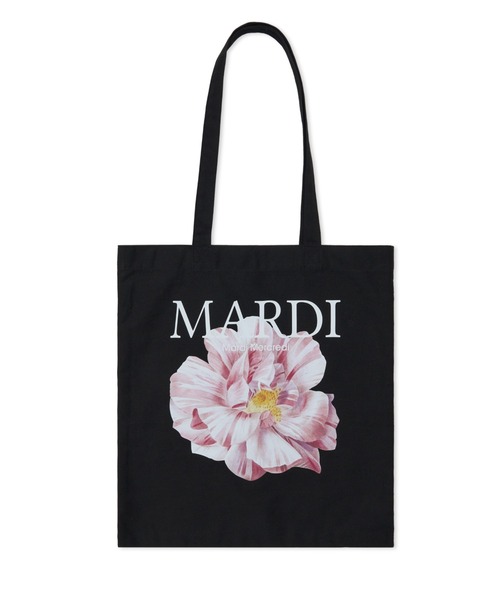 Mardi Mercredi(マルディメクルディ)の「CANVAS BAG LILIES & ROSES / キャンバス バック リリー & ローズ(エコバッグ/サブバッグ・レディース・ブラック×イエロー/ホワイト×イエロー/ホワイト×パープル/ホワイト/ホワイト×レッド/ブラック×レッド/ブラック/ホワイト×ピンク/ブラック×ピンク/ブラック×パープル・FREE)」の1枚目の写真