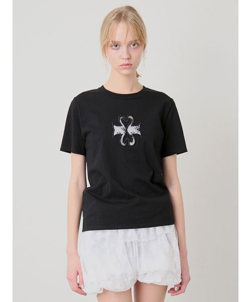 SORIN(ソリン )の「Lace Cutwork Tshirt/レースカットワークTシャツ(Tシャツ/カットソー・レディース・ブラック/ホワイト・38)」の2枚目の写真