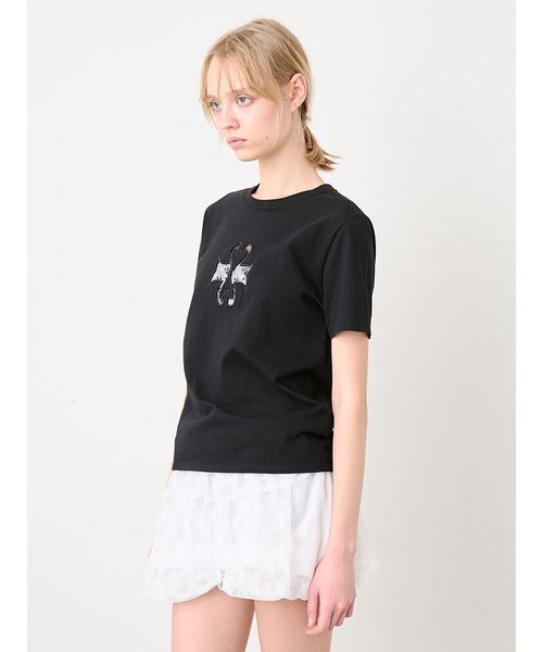 SORIN(ソリン )の「Lace Cutwork Tshirt/レースカットワークTシャツ(Tシャツ/カットソー・レディース・ブラック/ホワイト・38)」の4枚目の写真