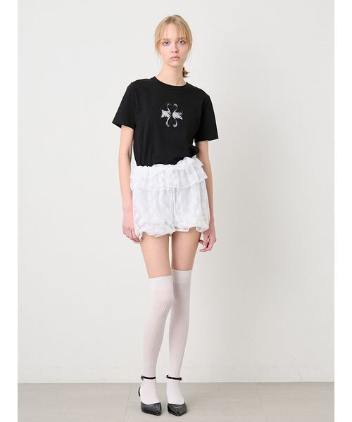 SORIN(ソリン )の「Lace Cutwork Tshirt/レースカットワークTシャツ(Tシャツ/カットソー・レディース・ブラック/ホワイト・38)」の9枚目の写真