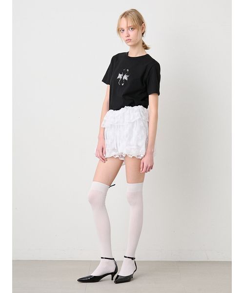 SORIN(ソリン )の「Lace Cutwork Tshirt/レースカットワークTシャツ(Tシャツ/カットソー・レディース・ブラック/ホワイト・38)」の10枚目の写真
