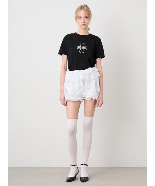 SORIN(ソリン )の「Lace Cutwork Tshirt/レースカットワークTシャツ(Tシャツ/カットソー・レディース・ブラック/ホワイト・38)」の15枚目の写真