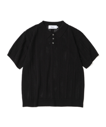 KNITTED（ニッティド）の「リネンスカシカラー半袖ニットBLACK（ニット/セーター）」