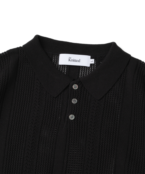 KNITTED（ニッティド）の「リネンスカシカラー半袖ニットBLACK（ニット/セーター・レディース・その他・MEDIUM/LARGE/X-LARGE）」の2枚目の写真