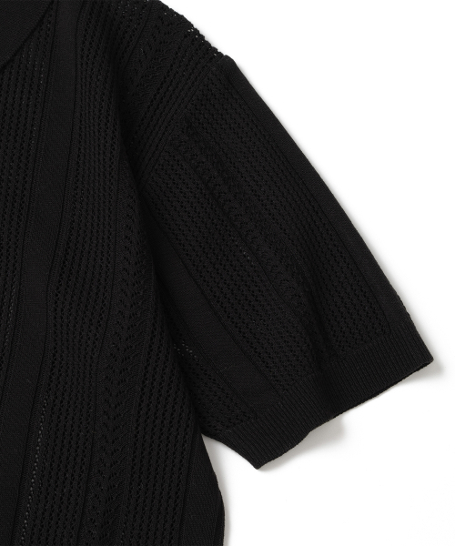 KNITTED（ニッティド）の「リネンスカシカラー半袖ニットBLACK（ニット/セーター・レディース・その他・MEDIUM/LARGE/X-LARGE）」の3枚目の写真