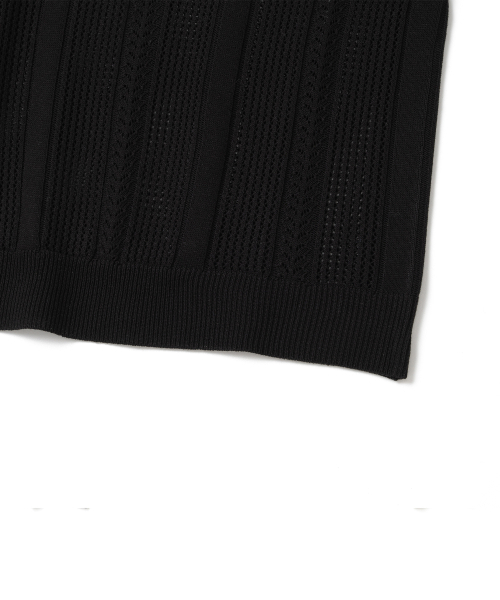 KNITTED（ニッティド）の「リネンスカシカラー半袖ニットBLACK（ニット/セーター・レディース・その他・MEDIUM/LARGE/X-LARGE）」の4枚目の写真