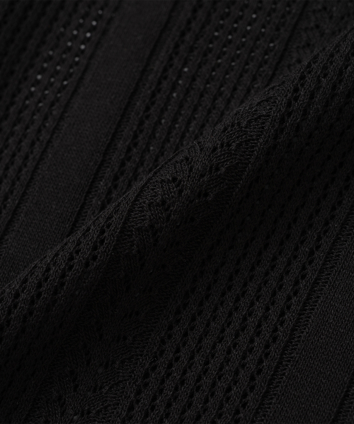 KNITTED（ニッティド）の「リネンスカシカラー半袖ニットBLACK（ニット/セーター・レディース・その他・MEDIUM/LARGE/X-LARGE）」の5枚目の写真