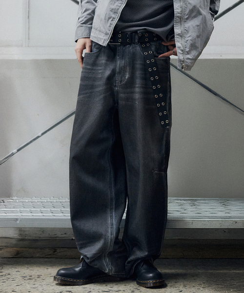 MAISON MINED(メゾンミネド)の「DARK WAX COATED DENIM PANTS BLUE(デニムパンツ・メンズ・その他・SMALL/MEDIUM/LARGE)」の2枚目の写真