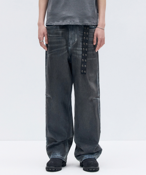 MAISON MINED(メゾンミネド)の「DARK WAX COATED DENIM PANTS BLUE(デニムパンツ・メンズ・その他・SMALL/MEDIUM/LARGE)」の3枚目の写真