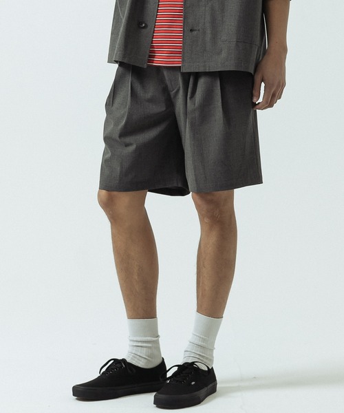 SLICK(スリック)の「【SLICK/スリック】T/R Stretch Two Tuck Easy Shorts/T/Rストレッチツータックイージーショーツ(その他パンツ・メンズ・ブラック/チャコールグレー・1/2/3)」の7枚目の写真