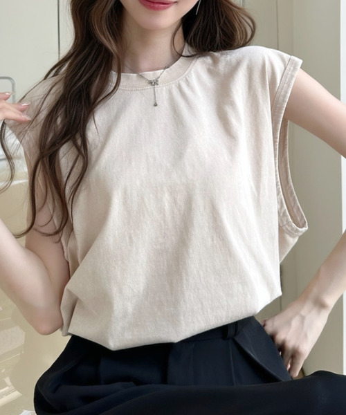Ada.(エイダ)の「ピグメント加工 ヴィンテージ ライク タンクトップ(タンクトップ・レディース・ピンク/グレー/ベージュ/ブラック・M/L)」の1枚目の写真