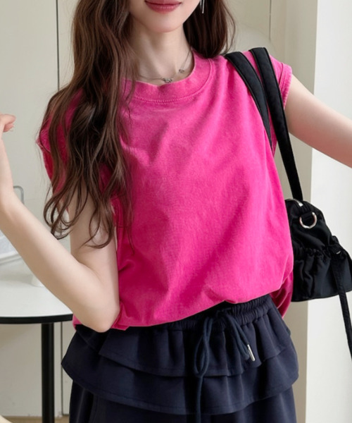Ada.(エイダ)の「ピグメント加工 ヴィンテージ ライク タンクトップ(タンクトップ・レディース・ピンク/グレー/ベージュ/ブラック・M/L)」の11枚目の写真