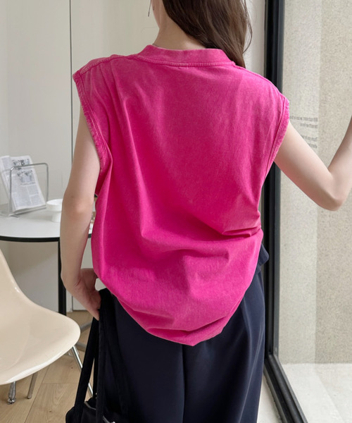 Ada.(エイダ)の「ピグメント加工 ヴィンテージ ライク タンクトップ(タンクトップ・レディース・ピンク/グレー/ベージュ/ブラック・M/L)」の10枚目の写真