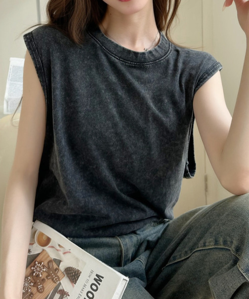 Ada.(エイダ)の「ピグメント加工 ヴィンテージ ライク タンクトップ(タンクトップ・レディース・ピンク/グレー/ベージュ/ブラック・M/L)」の17枚目の写真