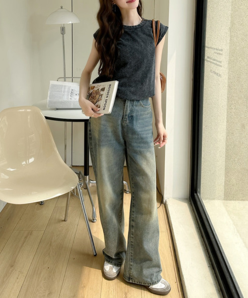 Ada.(エイダ)の「ピグメント加工 ヴィンテージ ライク タンクトップ(タンクトップ・レディース・ピンク/グレー/ベージュ/ブラック・M/L)」の6枚目の写真