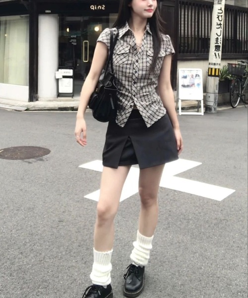 HALEY PESCA(ヘーリーペスカ)の「HALEY PESCA/韓国風レトロシャツ(シャツ/ブラウス・レディース・ブルー/グレー/ピンク・SMALL/MEDIUM)」の8枚目の写真