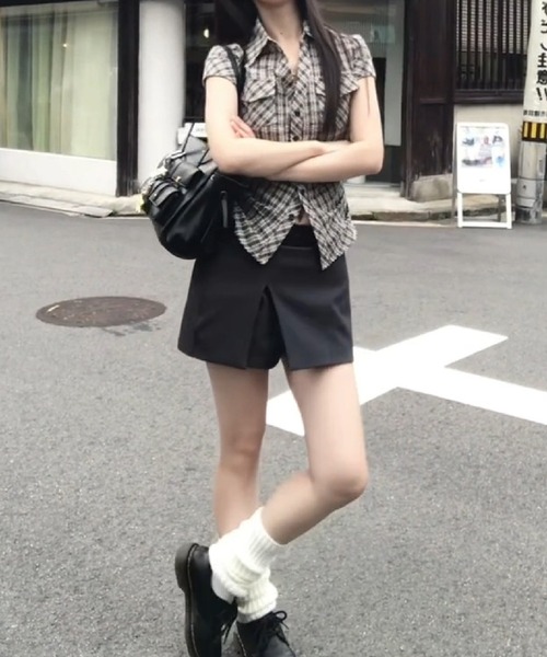 HALEY PESCA(ヘーリーペスカ)の「HALEY PESCA/韓国風レトロシャツ(シャツ/ブラウス・レディース・ブルー/グレー/ピンク・SMALL/MEDIUM)」の9枚目の写真