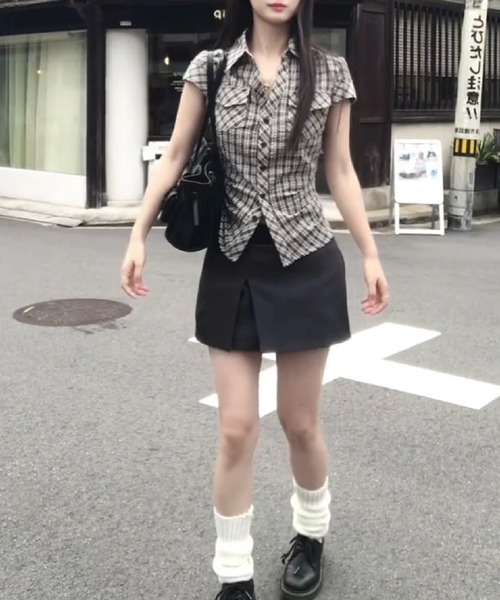 HALEY PESCA(ヘーリーペスカ)の「HALEY PESCA/韓国風レトロシャツ(シャツ/ブラウス・レディース・ブルー/グレー/ピンク・SMALL/MEDIUM)」の11枚目の写真