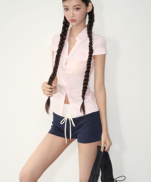 HALEY PESCA(ヘーリーペスカ)の「HALEY PESCA/韓国風レトロシャツ(シャツ/ブラウス・レディース・ブルー/グレー/ピンク・SMALL/MEDIUM)」の21枚目の写真