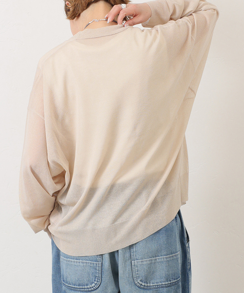 JOURNAL STANDARD LUXE(ジャーナルスタンダード ラックス)の「シアージャージー Vネックカーディガン(カーディガン/ボレロ・レディース・ベージュ/レッド/チャコールグレー・FREE)」の9枚目の写真