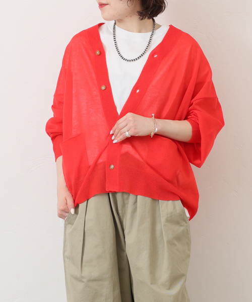 JOURNAL STANDARD LUXE(ジャーナルスタンダード ラックス)の「シアージャージー Vネックカーディガン(カーディガン/ボレロ・レディース・ベージュ/レッド/チャコールグレー・FREE)」の10枚目の写真
