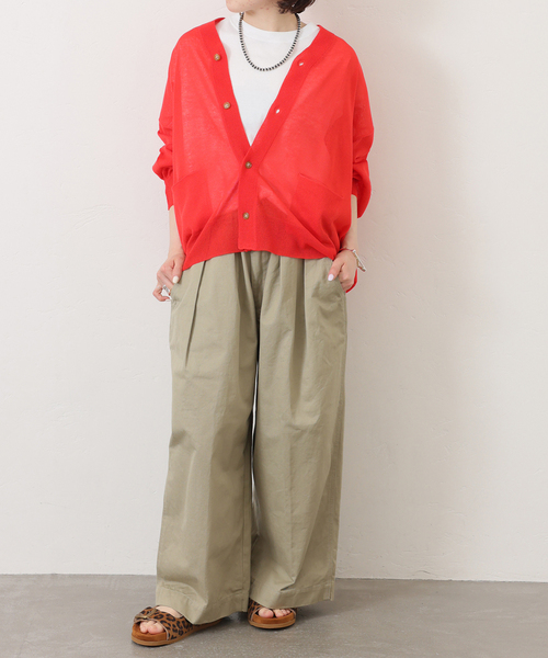 JOURNAL STANDARD LUXE(ジャーナルスタンダード ラックス)の「シアージャージー Vネックカーディガン(カーディガン/ボレロ・レディース・ベージュ/レッド/チャコールグレー・FREE)」の12枚目の写真