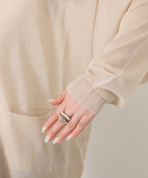 JOURNAL STANDARD LUXE(ジャーナルスタンダード ラックス)の「シアージャージー Vネックカーディガン(カーディガン/ボレロ・レディース・ベージュ/レッド/チャコールグレー・FREE)」の18枚目の写真