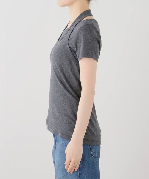 FRAMeWORK(フレームワーク)の「レイヤードアンサンブル(Tシャツ/カットソー・レディース・ピンク/チャコールグレー/ベージュ・FREE)」の7枚目の写真