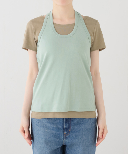 FRAMeWORK(フレームワーク)の「レイヤードアンサンブル(Tシャツ/カットソー・レディース・ピンク/チャコールグレー/ベージュ・FREE)」の15枚目の写真