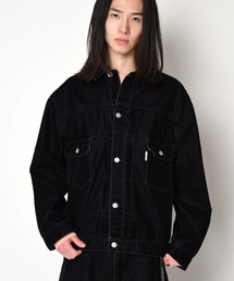 SUPERTHANKS（スーパーサンクス）の「＜フロッキー加工＞デニムジャケットBlack flocky denim type2-jacket（ブルゾン）」