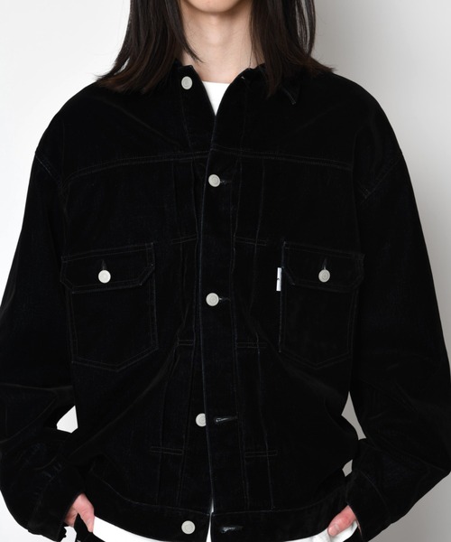 SUPERTHANKS(スーパーサンクス)の「<フロッキー加工>デニムジャケットBlack flocky denim type2-jacket(ブルゾン・メンズ・ワンウォッシュ/ネイビー・M/S/L)」の1枚目の写真