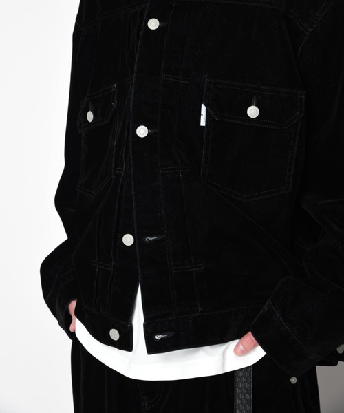 SUPERTHANKS(スーパーサンクス)の「<フロッキー加工>デニムジャケットBlack flocky denim type2-jacket(ブルゾン・メンズ・ワンウォッシュ/ネイビー・M/S/L)」の22枚目の写真