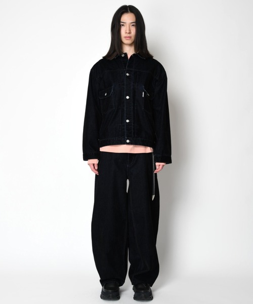 SUPERTHANKS(スーパーサンクス)の「<フロッキー加工>デニムジャケットBlack flocky denim type2-jacket(ブルゾン・メンズ・ワンウォッシュ/ネイビー・M/S/L)」の21枚目の写真