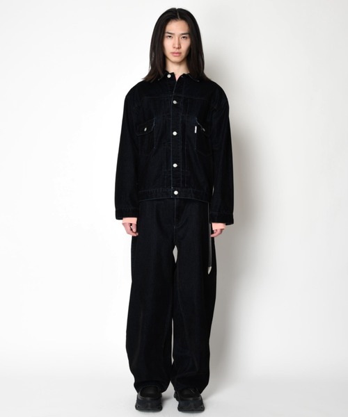 SUPERTHANKS(スーパーサンクス)の「<フロッキー加工>デニムジャケットBlack flocky denim type2-jacket(ブルゾン・メンズ・ワンウォッシュ/ネイビー・M/S/L)」の20枚目の写真