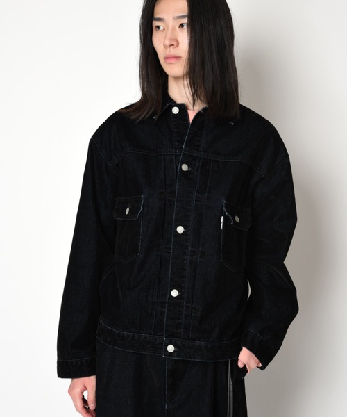 SUPERTHANKS(スーパーサンクス)の「<フロッキー加工>デニムジャケットBlack flocky denim type2-jacket(ブルゾン・メンズ・ワンウォッシュ/ネイビー・M/S/L)」の18枚目の写真