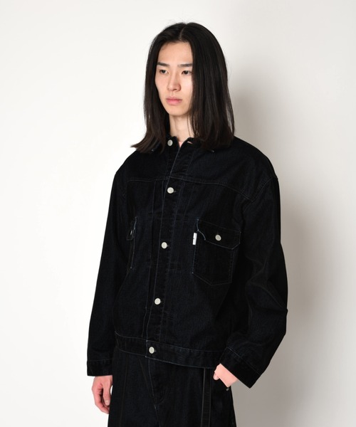 SUPERTHANKS(スーパーサンクス)の「<フロッキー加工>デニムジャケットBlack flocky denim type2-jacket(ブルゾン・メンズ・ワンウォッシュ/ネイビー・M/S/L)」の17枚目の写真