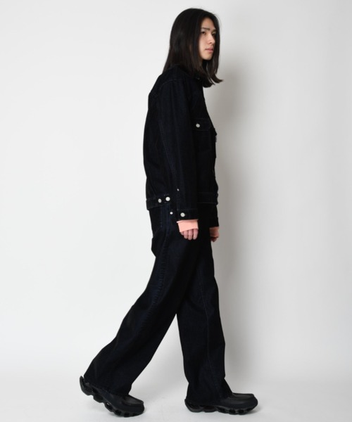 SUPERTHANKS(スーパーサンクス)の「<フロッキー加工>デニムジャケットBlack flocky denim type2-jacket(ブルゾン・メンズ・ワンウォッシュ/ネイビー・M/S/L)」の15枚目の写真