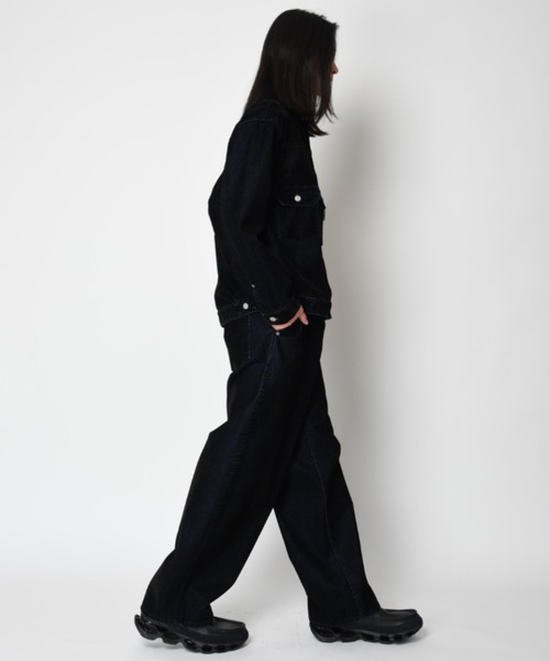 SUPERTHANKS(スーパーサンクス)の「<フロッキー加工>デニムジャケットBlack flocky denim type2-jacket(ブルゾン・メンズ・ワンウォッシュ/ネイビー・M/S/L)」の14枚目の写真