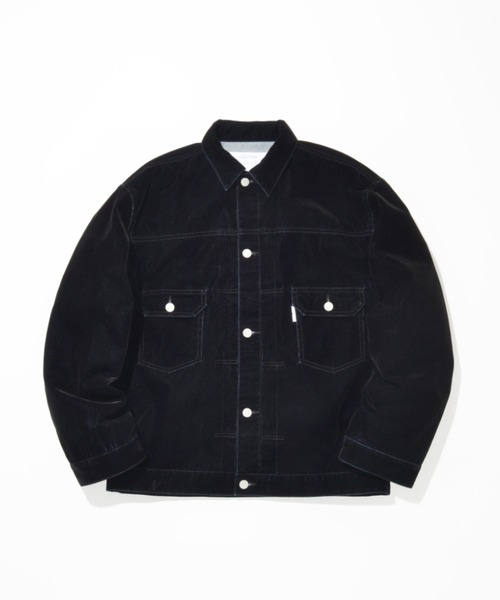 SUPERTHANKS(スーパーサンクス)の「<フロッキー加工>デニムジャケットBlack flocky denim type2-jacket(ブルゾン・メンズ・ワンウォッシュ/ネイビー・M/S/L)」の10枚目の写真