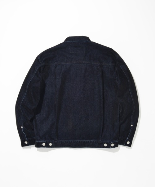 SUPERTHANKS(スーパーサンクス)の「<フロッキー加工>デニムジャケットBlack flocky denim type2-jacket(ブルゾン・メンズ・ワンウォッシュ/ネイビー・M/S/L)」の8枚目の写真