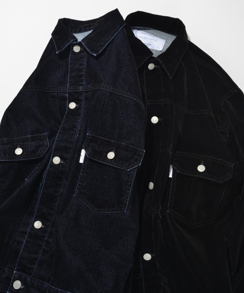 SUPERTHANKS(スーパーサンクス)の「<フロッキー加工>デニムジャケットBlack flocky denim type2-jacket(ブルゾン・メンズ・ワンウォッシュ/ネイビー・M/S/L)」の12枚目の写真