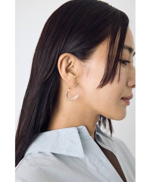 AZUL by moussy（アズールバイマウジー）の「アクリルフープピアス（ピアス（両耳用）・レディース・ブラウン/クリア・FREE）」の7枚目の写真