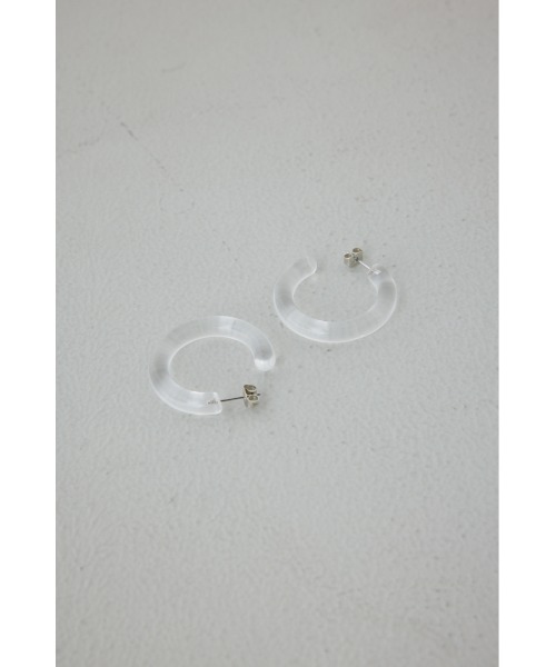 AZUL by moussy（アズールバイマウジー）の「アクリルフープピアス（ピアス（両耳用）・レディース・ブラウン/クリア・FREE）」の9枚目の写真
