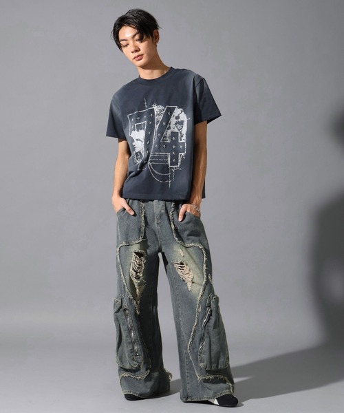 LAND MUSEUM（ランドミュージアム）の「LAND MUSEUM／スタッズナンバーＴ（Tシャツ/カットソー・メンズ・ブラック/ネイビー・LARGE/MEDIUM）」の7枚目の写真