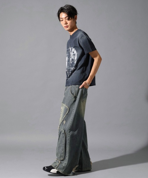 LAND MUSEUM（ランドミュージアム）の「LAND MUSEUM／スタッズナンバーＴ（Tシャツ/カットソー・メンズ・ブラック/ネイビー・LARGE/MEDIUM）」の8枚目の写真