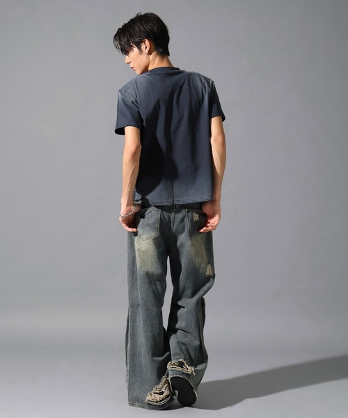 LAND MUSEUM（ランドミュージアム）の「LAND MUSEUM／スタッズナンバーＴ（Tシャツ/カットソー・メンズ・ブラック/ネイビー・LARGE/MEDIUM）」の9枚目の写真